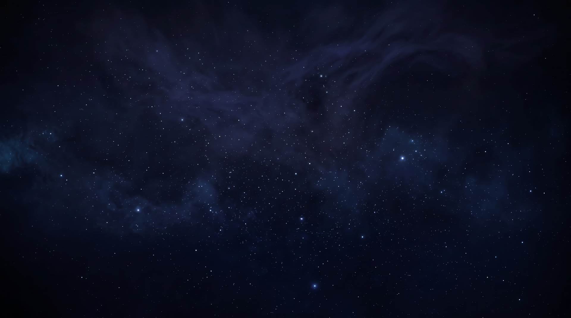 Indigo nebula wisps drifting past