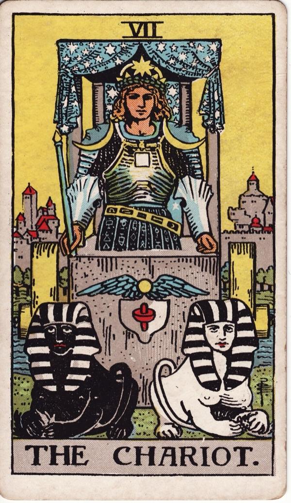 The Chariot, from the 1909 Rider-Waite-Smith deck