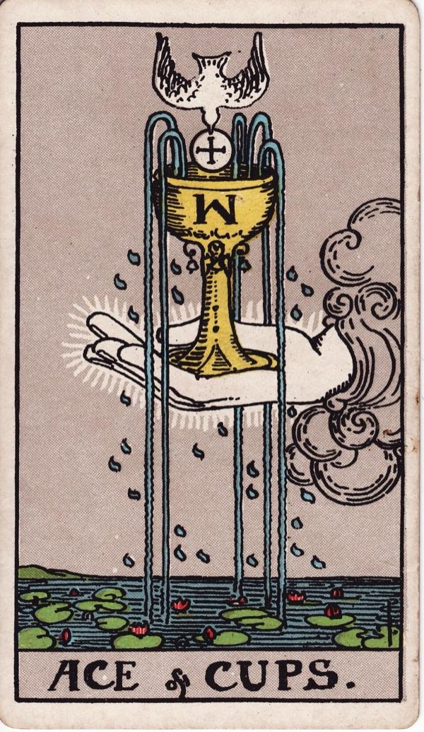 Ace of Cups, from the 1909 Rider-Waite-Smith deck