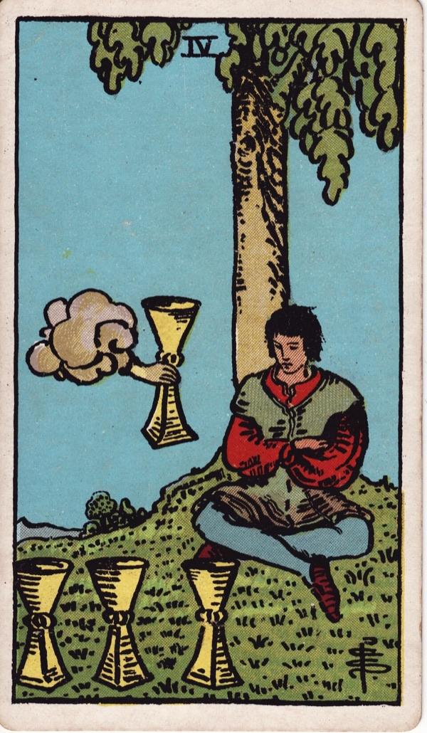 Four of Cups, from the 1909 Rider-Waite-Smith deck