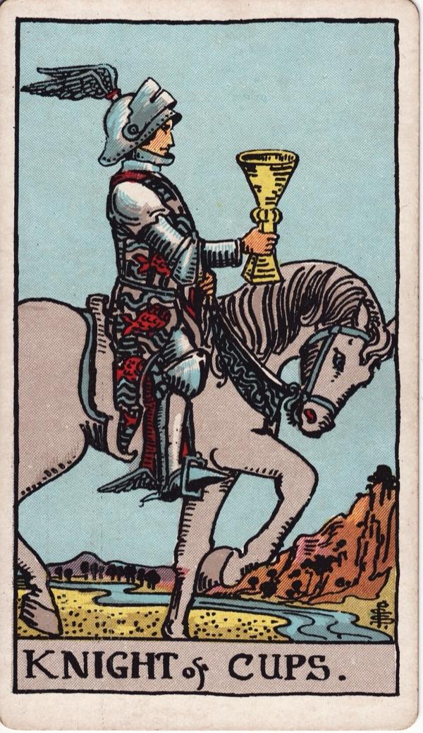 Knight of Cups, from the 1909 Rider-Waite-Smith deck
