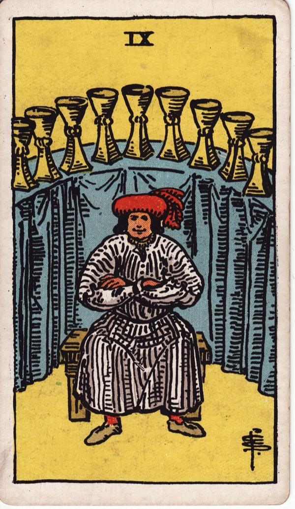 Nine of Cups, from the 1909 Rider-Waite-Smith deck