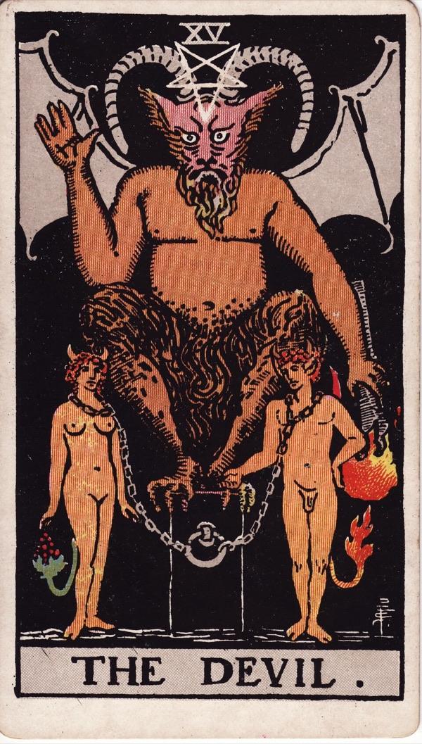 The Devil, from the 1909 Rider-Waite-Smith deck