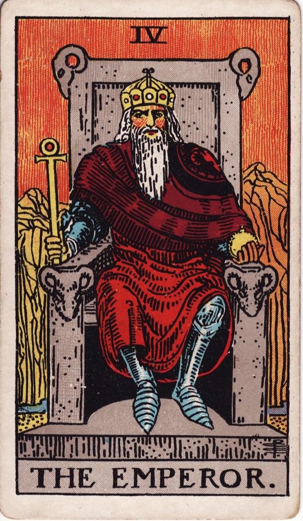 The Emperor, from the 1909 Rider-Waite-Smith deck