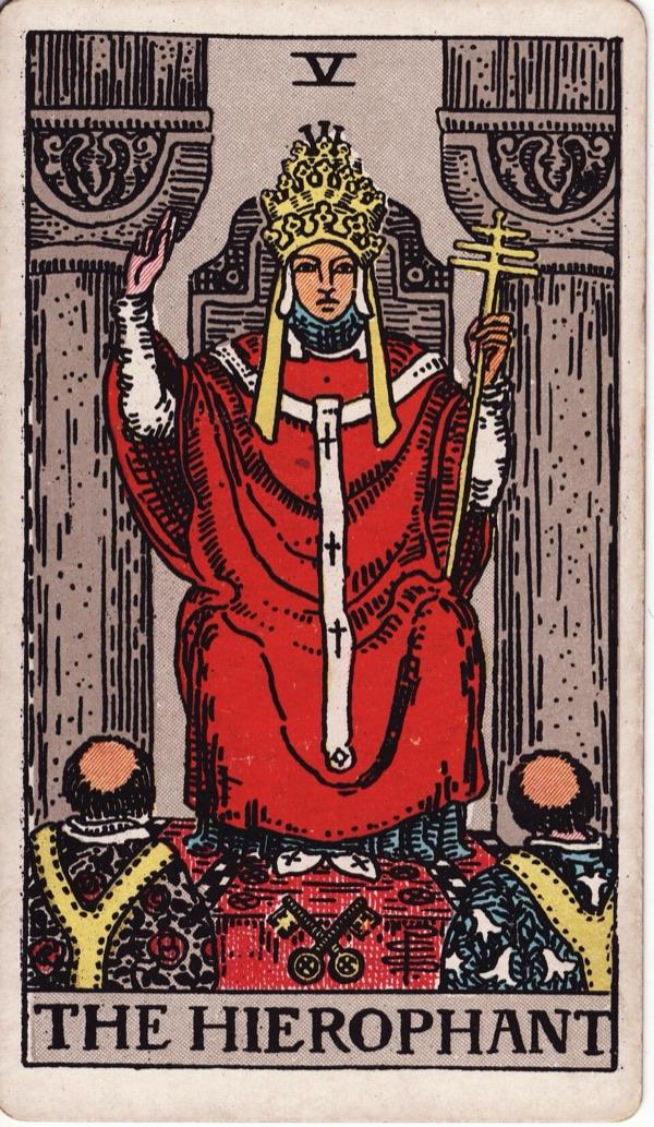 The Hierophant, from the 1909 Rider-Waite-Smith deck