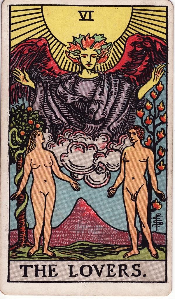 The Lovers, from the 1909 Rider-Waite-Smith deck