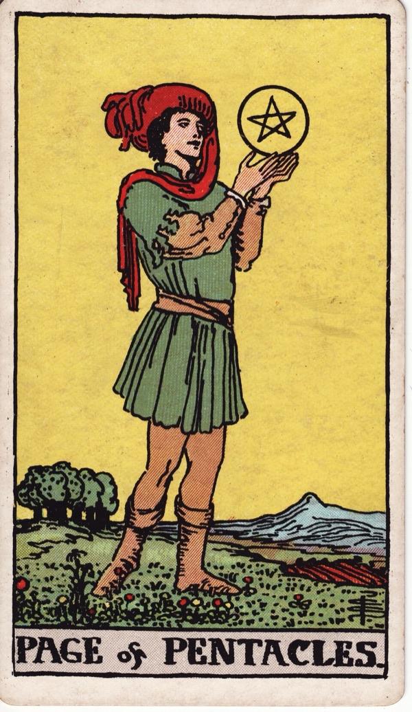 Page of Pentacles, from the 1909 Rider-Waite-Smith deck