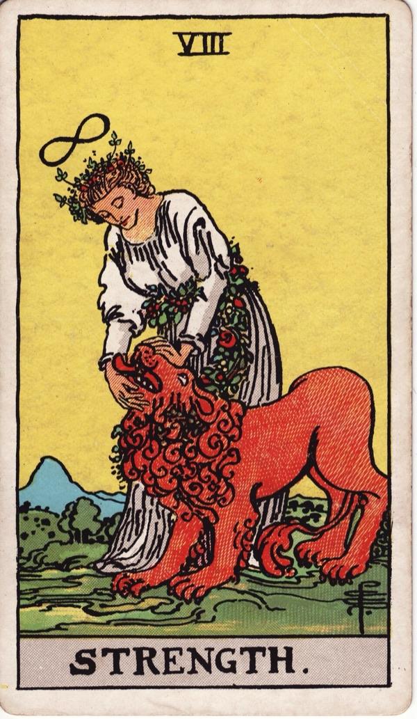 Strength, from the 1909 Rider-Waite-Smith deck