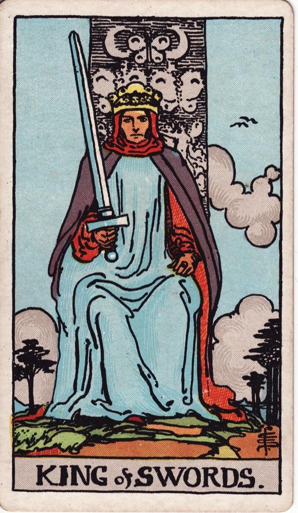 King of Swords, from the 1909 Rider-Waite-Smith deck
