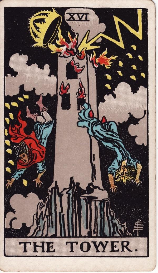 The Tower, from the 1909 Rider-Waite-Smith deck
