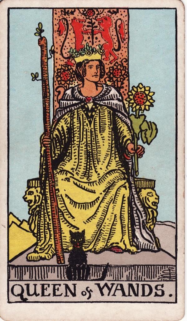 Queen of Wands, from the 1909 Rider-Waite-Smith deck