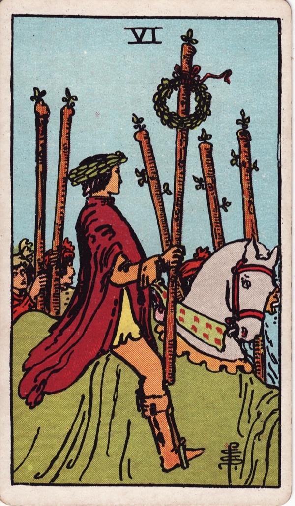 Six of Wands, from the 1909 Rider-Waite-Smith deck